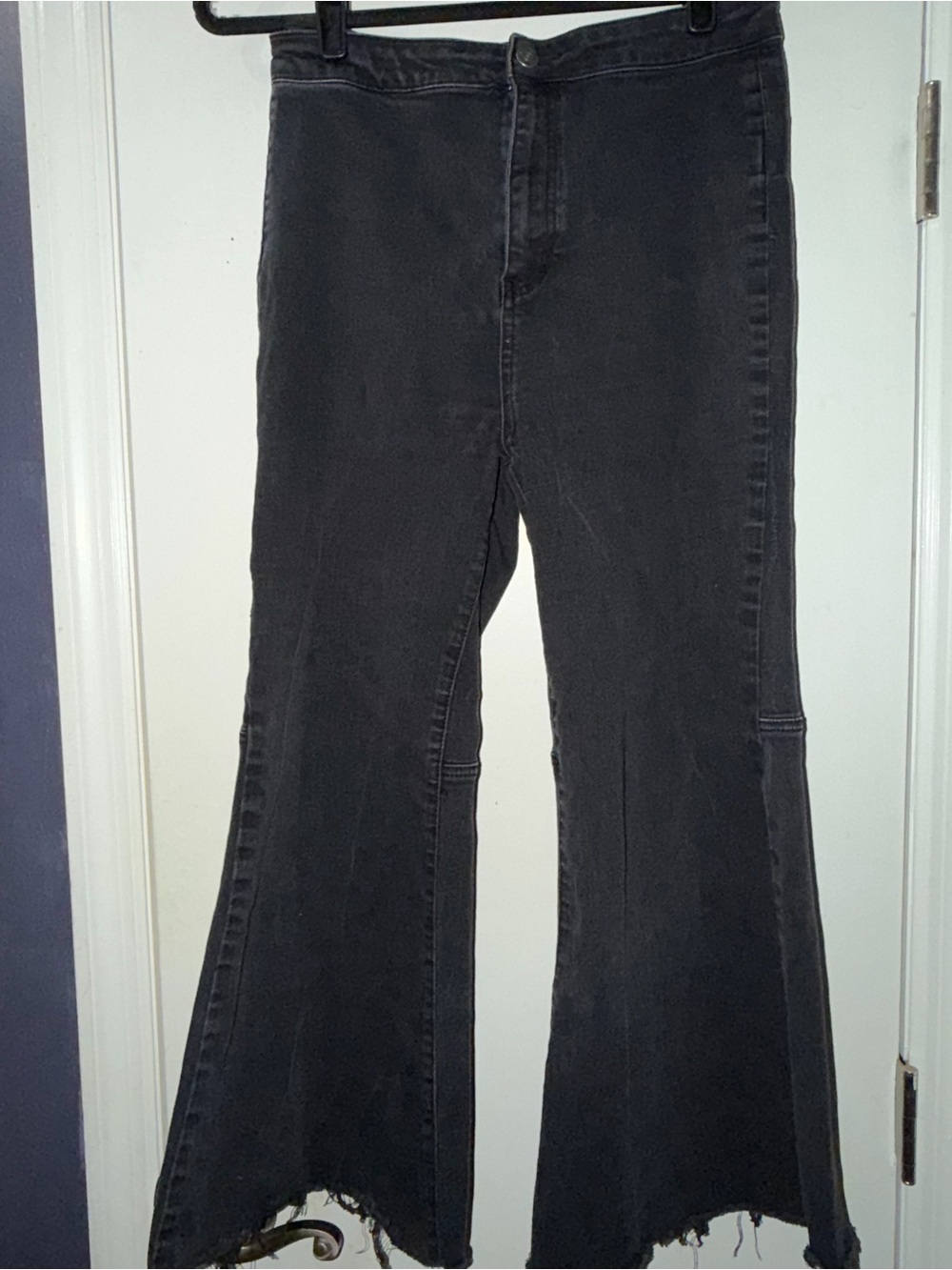 We The Free Washed Black Flare Wide-Leg Jeans